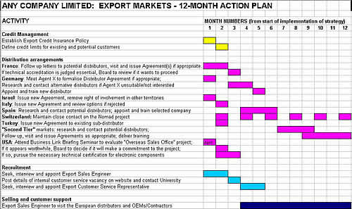 Part of an Action Plan prepared for a small engineering company.  Names have been altered to respect confidentiality.