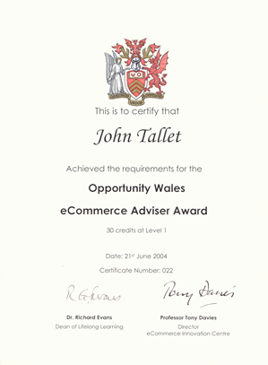 Opportunity Wales eCommerce Adviser Certificate