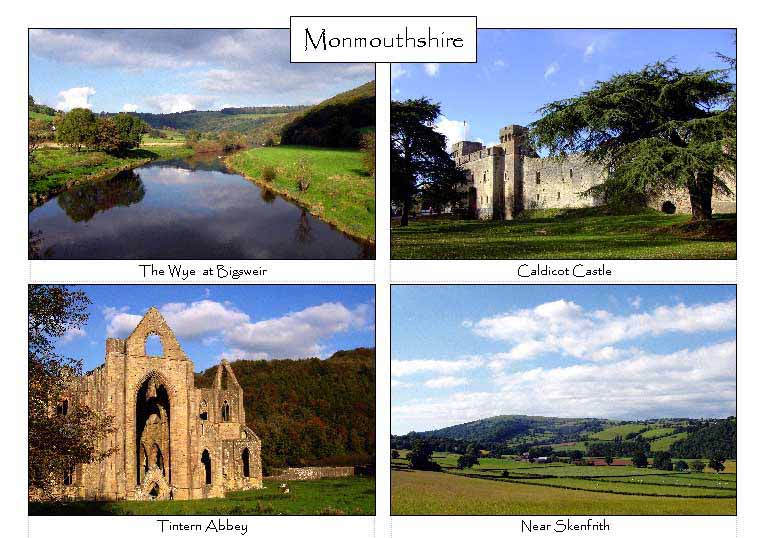 Monmouthshire: 4-view card