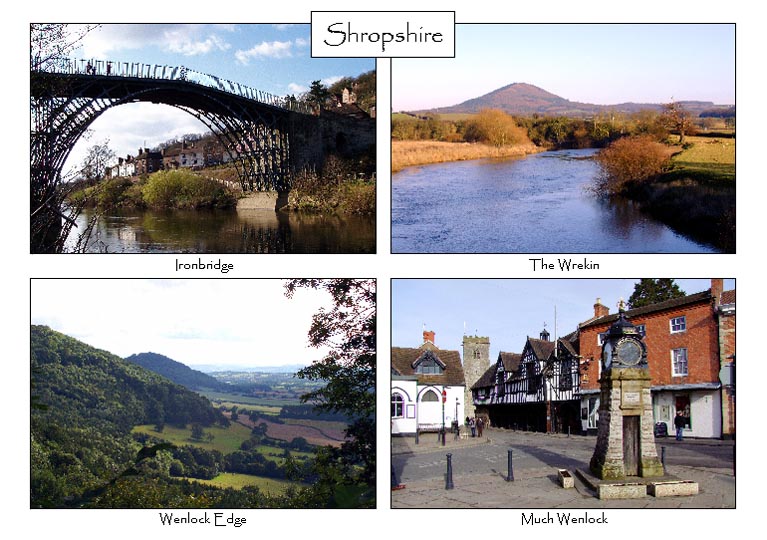 Shropshire: 4-view card