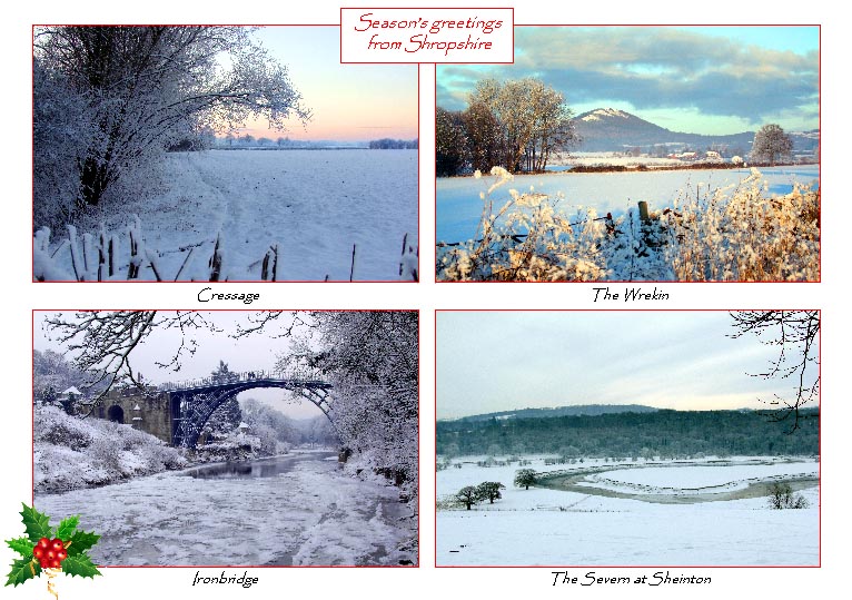 Shropshire: 4-view Christmas card