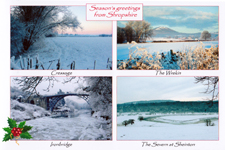 Shropshire: 4-view Christmas card