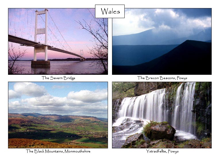 Wales: 4-view card 