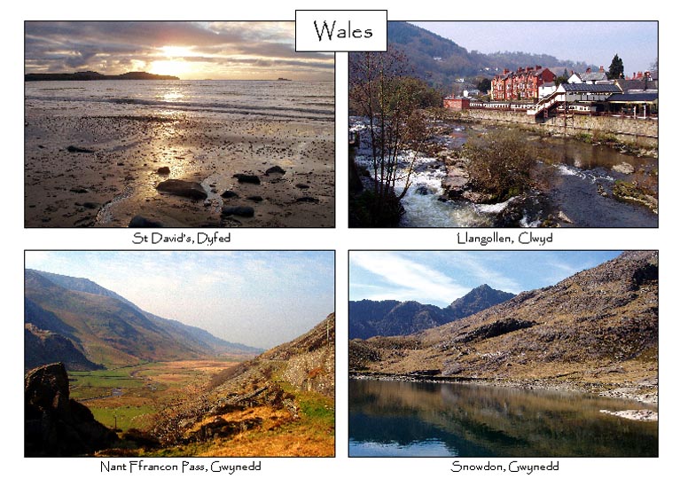 Wales: 4-view card 