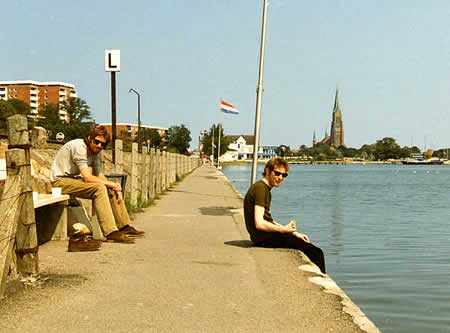 En route to Denmark, Richard cools his feet on a hot, tiring day after a night travelling (Please read the diary extract for 10.07.71)