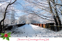 Old Railway Bridge, Usk (Christmas card)