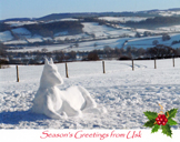 Snow sculpture near Usk (Christmas card)