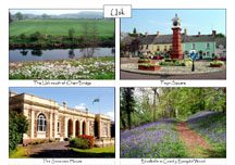 Usk Town and Country 4-view card