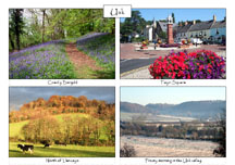 Usk Town and Country 4-view card