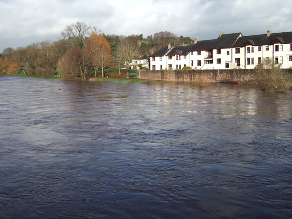 The Usk running fast and high again, 03.12.06