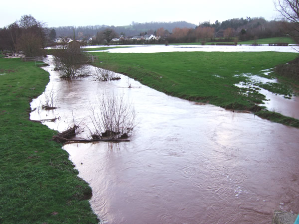 Flooding of the Olway Brook to the east of Usk, 03.12.06