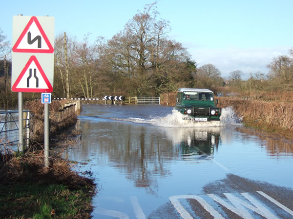 Flooding of the Olway Brook south of Usk, 10.01.07