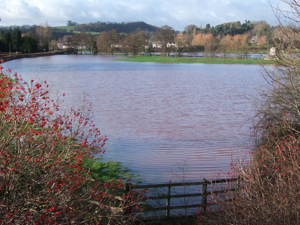 Flooding caused by the Olway Brook east of Usk, 10.01.07