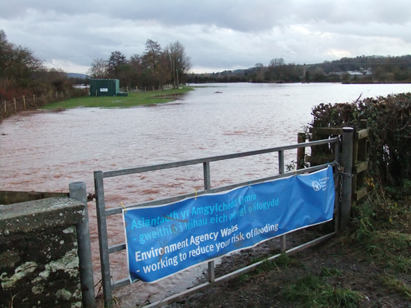 Flooding to the east of Usk, south of the A472, 21.11.12