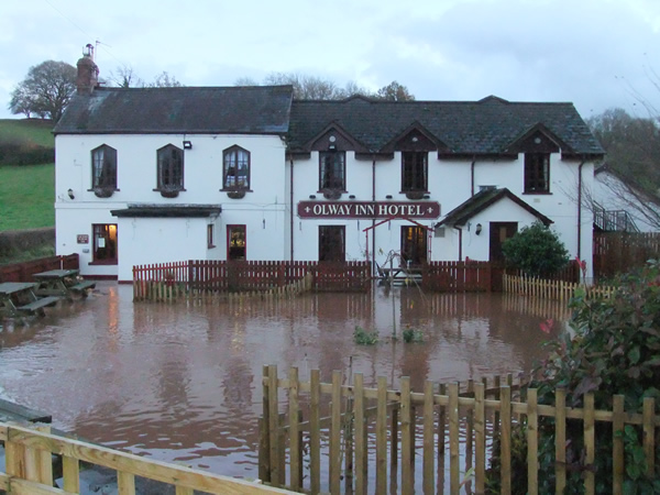 The Olway Inn Hotel, sadly flooded again, 21.11.12