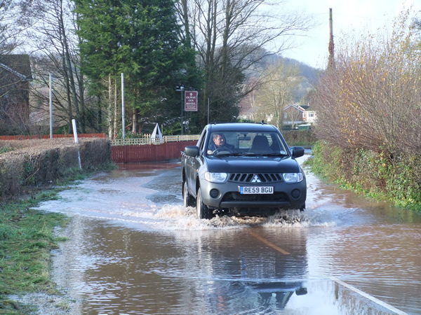 Flooding near The Olway Inn Hotel, 25.11.12