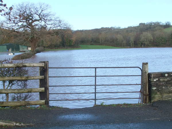 Flooding on the east side of Usk, 24.12.13