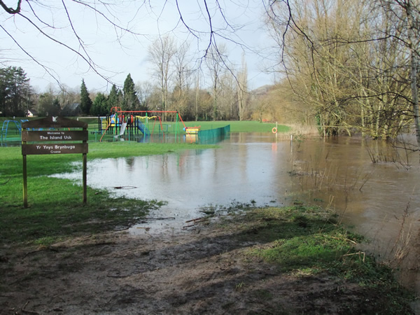 Flooding of The Island Usk, 09.02.14