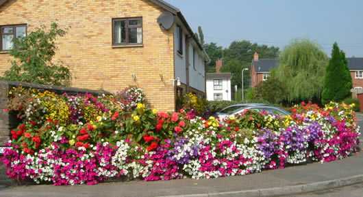 One of the prettiest gardens in Usk photographed on 04.09.05