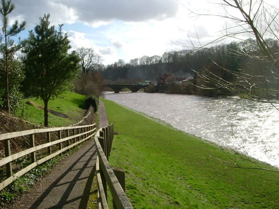 Conigar Walk, River Usk and Bridge